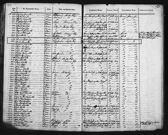 Hordaland county, Finnås, Parish register (official) nr. A 10 (1814-1830), Vaccination records 1824-1829, page 13