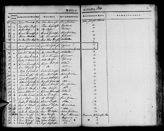 Hordaland county, Finnås, Parish register (official) nr. A 6 (1836-1850), Vaccination records 1844, page 397