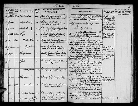 Hordaland county, Moster in Finnås, Parish register copy nr. A 1 (1851-1873), Birth and baptism records 1867, page 56